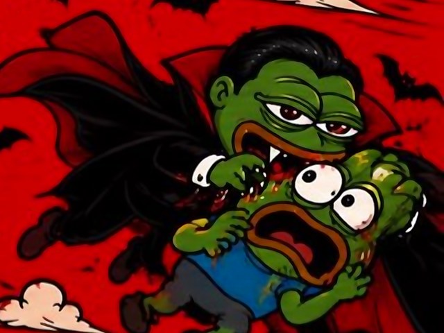 Vampe feeding while a normie panics